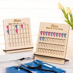 Tableau de comptage des naissances personnalisé avec empreinte de pied bleu rose Cadeau pour sage-femme Étudiante Professionnelle de la santé