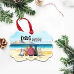 Personalizzato per essere con l'altro sulla spiaggia animali domestici forma irregolare ceramica Ornamento di Natale per gli amici