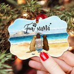 Personalisierte Haustier und Haustierbesitzer unregelmäßige Form keramischen Ornament Weihnachten Memorial Geschenk für Tierliebhaber