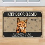 Gepersonaliseerde Keep Door Closed Pet Welkom Deurmat Housewarming Gift voor hondenliefhebbers kattenliefhebbers