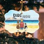 Personalizzato per essere con l'altro sulla spiaggia animali domestici forma irregolare ceramica Ornamento di Natale per gli amici