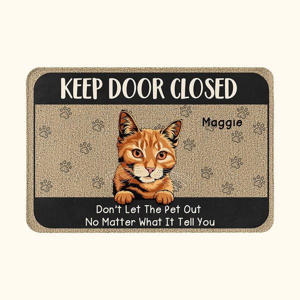 Gepersonaliseerde Keep Door Closed Pet Welkom Deurmat Housewarming Gift voor hondenliefhebbers kattenliefhebbers