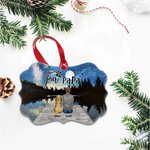 Gepersonaliseerd Spreken van Liefde onder de Volle Maan Huisdieren Onregelmatige Vorm Ceramisch Ornament Kerstcadeau voor Vrienden