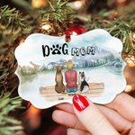 Personnalisé Humans Are Also Parents of Dogs Pets Irregular Shape Ceramic Ornament Christmas Gift for Friends