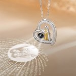 Gepersonaliseerde Ik Hou Van Je Mam Projectieketting Moeder en Kind Liefde Hart Hanger Halssieraad Sieraden Verjaardag Moederdag Kerstcadeau voor Mama