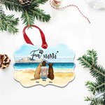 Personalisierte Haustier und Haustierbesitzer unregelmäßige Form keramischen Ornament Weihnachten Memorial Geschenk für Tierliebhaber