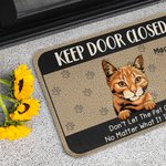 Gepersonaliseerde Keep Door Closed Pet Welkom Deurmat Housewarming Gift voor hondenliefhebbers kattenliefhebbers