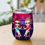 Personalisierte Partner In Crime Wenn wir erwischt werden Ich bin taub Sie sprechen nicht Englisch 12oz Wein Becher Geburtstagsgeschenk für Schwestern
