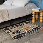 Alfombrilla de puerta personalizada Beware of Pet Funny Door Mat with Non-Slip Backing Cat Dog Pet Lovers Gift for Home Office Decor