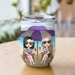 I Love You to the Beach and Back (Te quiero hasta la playa y de vuelta) Vaso de Vino de 12oz Personalizado Cumpleaños Navidad Regalo para Hermanas Mej