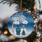 Ornamento de cerámica redondo personalizado I Miss You I Know Christmas Tree Decor Memorial Gift for Family Friends