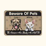Tappetino di benvenuto personalizzato Beware of Pets Regalo di Natale Gatto Cane Amanti degli animali domestici