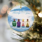 Personalised We're Always With You Round Ceramic Ornament Home Decor Memorial Gift for Family Friends