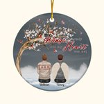 Personalised Your Wings Were Ready But My Heart Was Not Round Ceramic Ornament with Tree Bird Memorial Gift for Family Friend