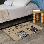 Personalized Beware of Pets Super Absorbent Door Mat Housewarming Christmas Gift for Dog Cat Pet Lovers