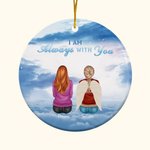 Personalised We're Always With You Round Ceramic Ornament Home Decor Memorial Gift for Family Friends