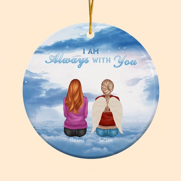 Ornamento in ceramica personalizzato We're Always With You Regalo commemorativo di Natale per la famiglia e gli amici