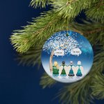Ornamento de cerámica redondo personalizado I Miss You I Know Christmas Tree Decor Memorial Gift for Family Friends