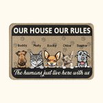 Personlig My House My Rules Pet Welcome Door Mat Morsom innflyttingsgave til katt, hund og kjæledyrelskere
