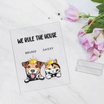 Placa acrílica transparente personalizada I Rule The House Decoración de la casa Regalo de Navidad Regalo de cumpleaños para los amantes de los perros y los gatos