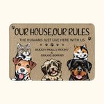 Personalized My House My Rules Pet Welcome Door Mat Funny Christmas Gift for Dog Cat Pet Lovers