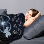 Couverture Personnalisée avec 1-9 Noms Motif Cœur Papillons Thème We Love You with All Our Heart Cadeau Anniversaire Fête des Mères pour Maman