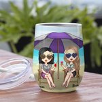 I Love You to the Beach and Back (Te quiero hasta la playa y de vuelta) Vaso de Vino de 12oz Personalizado Cumpleaños Navidad Regalo para Hermanas Mej