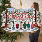 Personalized The Love Between Brothers and Sisters Is Forever Ceramic Ornament with Names Christmas Gift for Family Brothers Sisters