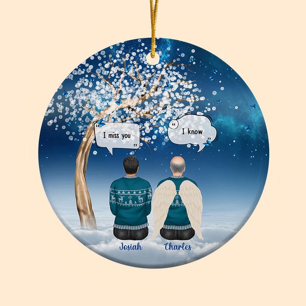 Gepersonaliseerd Ik Mis Je Ik Weet Keramisch Ornament Kerst Gedenkgeschenk voor Familie Vrienden