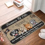 Alfombrilla de puerta personalizada Beware of Pet Funny Door Mat with Non-Slip Backing Cat Dog Pet Lovers Gift for Home Office Decor