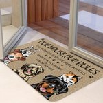 Personalized My House My Rules Pet Welcome Door Mat Funny Christmas Gift for Dog Cat Pet Lovers