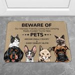 Personalized My House My Rules Pet Welcome Door Mat Funny Christmas Gift for Dog Cat Pet Lovers