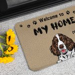 Personalized Welcome to My House Door Mat with Anti-Slip Rubber Back Christmas Gift for Pet Lovers