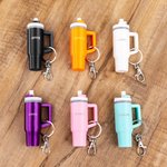 Personalised Multicolor 3D Printed Miniature Tumbler Keychain with Name Christmas Gift Birthday Gift for Family or Friend