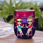 Personalisierte Partner In Crime Wenn wir erwischt werden Ich bin taub Sie sprechen nicht Englisch 12oz Wein Becher Geburtstagsgeschenk für Schwestern