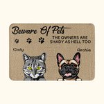Personalized Beware of Pets Super Absorbent Door Mat Housewarming Christmas Gift for Dog Cat Pet Lovers