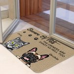 Personalized Beware of Pets Super Absorbent Door Mat Housewarming Christmas Gift for Dog Cat Pet Lovers