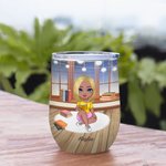 Personalizzato Just A Girl Who Loves Books Stile natalizio 12 oz Wine Tumbler Regalo di lettura Regalo di Natale Regalo di compleanno per gli amanti d