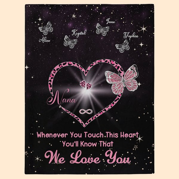Heart Butterfly Blanket for Mom Grandma