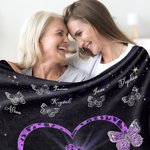 Couverture Papillon en Coeur Personnalisée avec Texte Blessed to Be Called Nana Cadeau d'Anniversaire Fête des Mères pour Maman Grand-mère