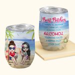 Personalizzato Best Besties Here's To Another Year Of Bonding Over Alcohol 12 oz Wine Tumbler Regalo di Natale per sorelle Besties