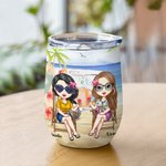 Personalised Bestie Forever Not Sisters by Blood but Sisters by Heart Wine Tumbler Birthday Gift for Sisters Besties