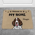 Personalized Welcome to My House Door Mat with Anti-Slip Rubber Back Christmas Gift for Pet Lovers