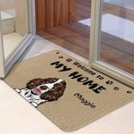Personalized Welcome to My House Door Mat with Anti-Slip Rubber Back Christmas Gift for Pet Lovers