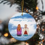 Personalised We're Always With You Round Ceramic Ornament Home Decor Memorial Gift for Family Friends