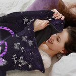 Couverture Personnalisée avec 1-9 Noms Motif Cœur Papillons Thème We Love You with All Our Heart Cadeau Anniversaire Fête des Mères pour Maman