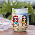 Personalized You Are The She To My Nanigans 12oz Wine Tumbler Friendship Gift for Best Friends