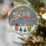 Personalised Your Wings Were Ready But My Heart Was Not Round Ceramic Ornament with Tree Bird Memorial Gift for Family Friend