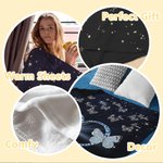 Couverture Personnalisée avec 1-9 Noms Motif Cœur Papillons Thème We Love You with All Our Heart Cadeau Anniversaire Fête des Mères pour Maman