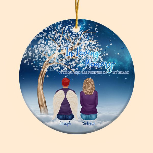 Personalizzato In Loving Memory Of Those Who Are Forever In Our Hearts Ornamento in ceramica Regalo commemorativo di Natale per la famiglia e gli amic
